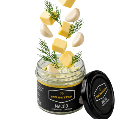 Mr.Butter Масло з часником та кропом 82.5% 100 гр. 0048 фото